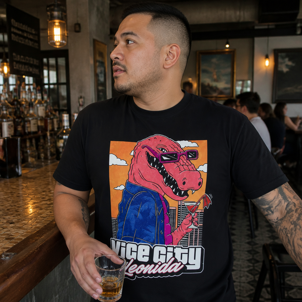T-shirt Jason Vice City Leonida imprimé alligator, collection 2026